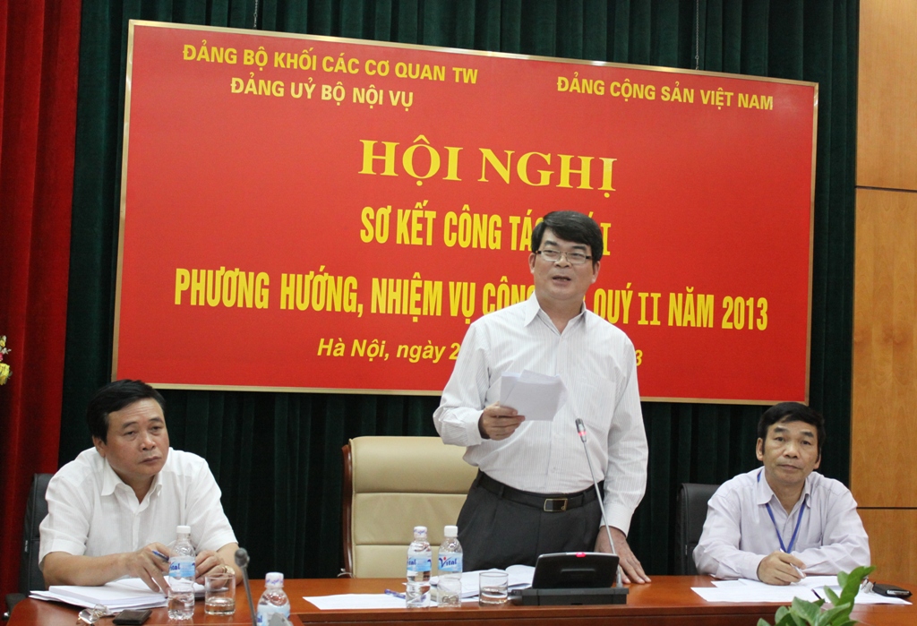 Đảng ủy Bộ Nội vụ: Hội nghị Sơ kết công tác Quý I, triển khai phương hướng, nhiệm vụ công tác Quý II năm 2013
